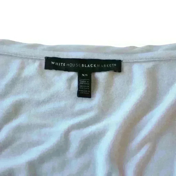 WHBM Light Blue Short Sleeve Dolman Top w/Ruched Waist Crew Neck Size XS - Picture 4 of 7